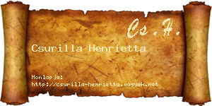 Csurilla Henrietta névjegykártya