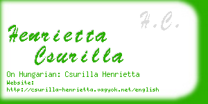 henrietta csurilla business card